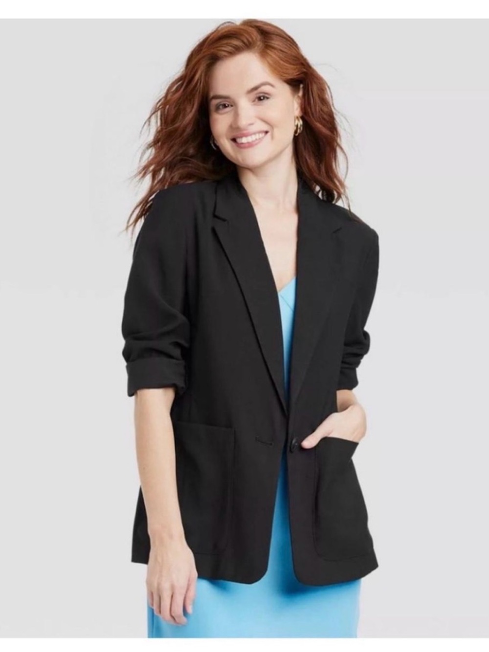 Women’s a new day Black Relaxed Blazer Jacket and Pants Set